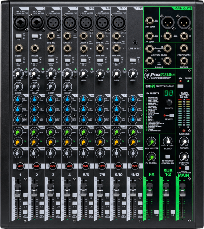 Mackie ProFX12v3 Mikser m/Effekter og USB 12 kanaler