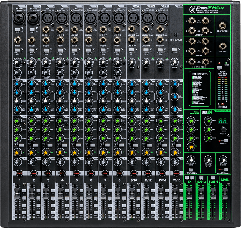 Mackie ProFX16v3 Mikser m/Effekter og USB 16 kanaler