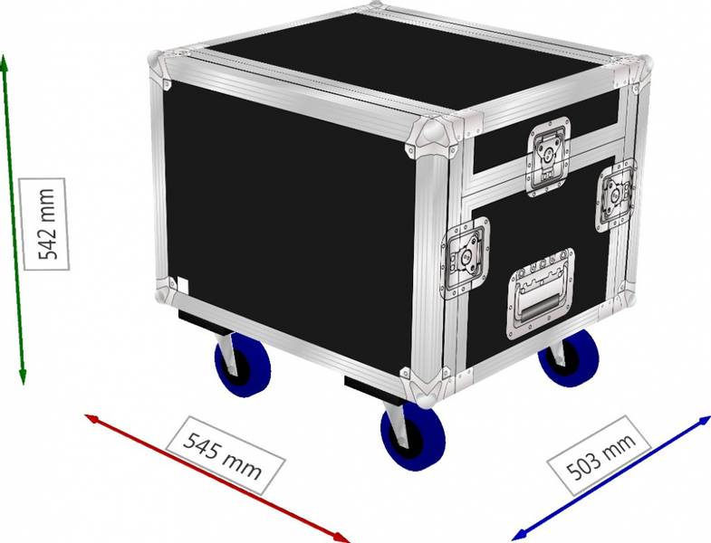 Mackie DL1608 Rack Flightcase m/6 Unit og hjul